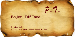 Pajer Tímea névjegykártya